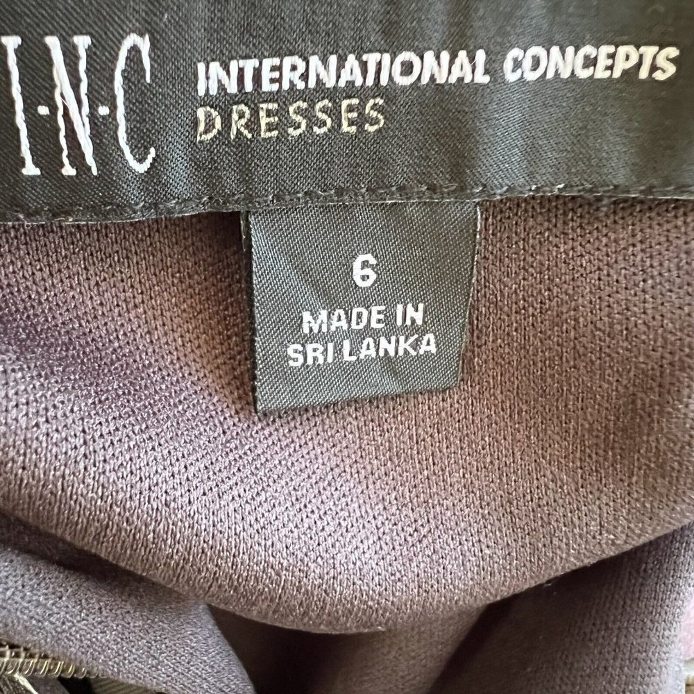 Inc tropical wide leg Jumpsuit Size 6 Brown white Satin animal print NWT - Picture 13 of 15